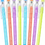 Enday Stackable Pencils in Dazzling, 8 PC Translucent Multi Point Push Fun Pencils with Matching Erasers, Stacking Point Lead Pencil for School Office Kids Teacher,