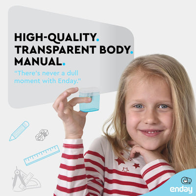 Pencil Sharpener Dual Hole Manual Blue, Jumbo Crayon Sharpener with Cover and Bin, Handheld Color Pencil Sharpeners for Large & Standard Pencils, Also Available in Red, Green, Purple, 1 Pc â€“ by Enday