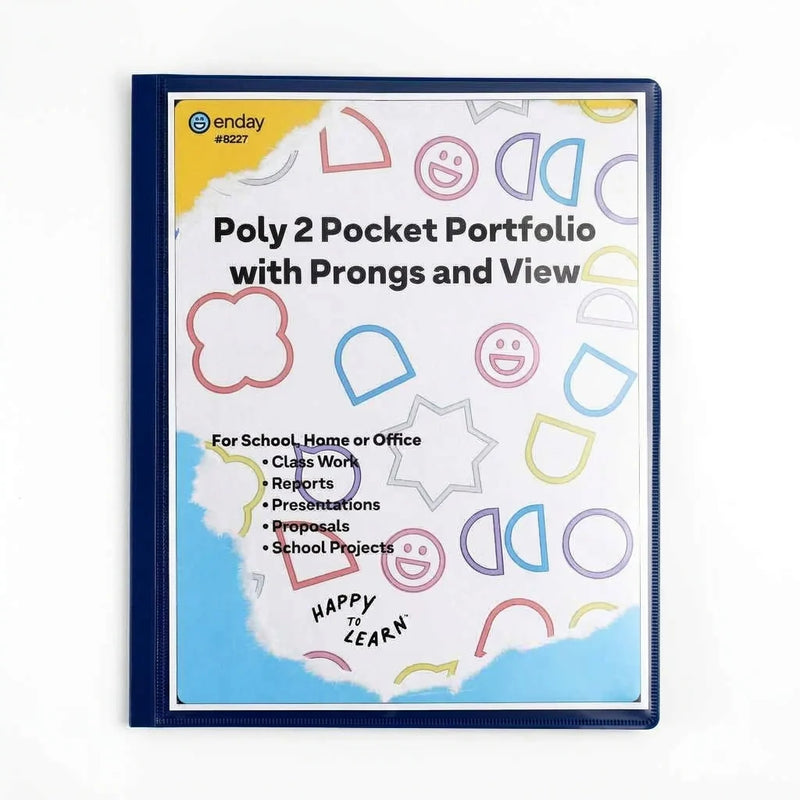 Poly 2-Pockets Portfolio W/ 3-Prong, With View