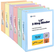 Pastel View Binder With 2-Pockets Assorted Colors - 6-Pack