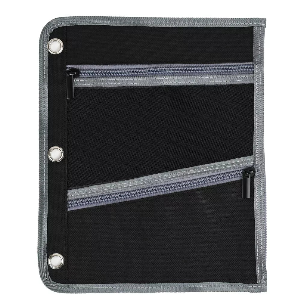 Jumbo Pencil Pouch 3-Pocket, Fit 3 Ring Binder