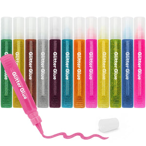 Glitter Glue Pens Washable - 12 Pack