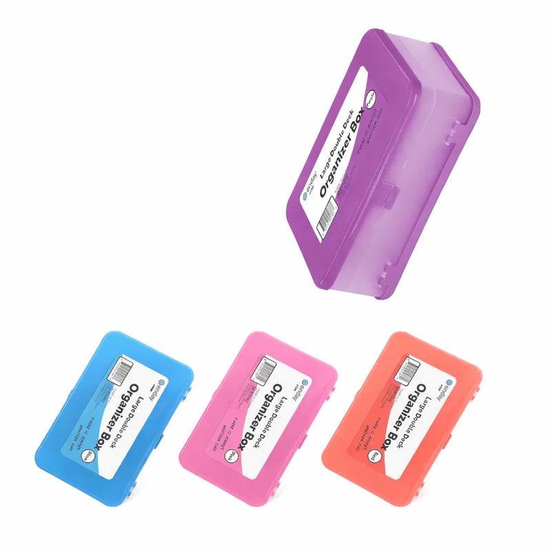 Pencil Case Jumbo Double Deck Organizer Box, Assorted