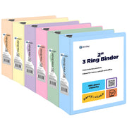 Pastel View Binder With 2-Pockets Assorted Colors - 6-Pack