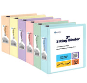 Pastel View Binder With 2-Pockets Assorted Colors - 6-Pack