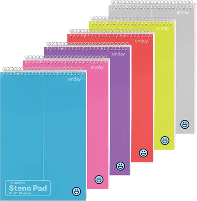 Steno Book Ruled 6 X 9, 80 Ct. Assorted