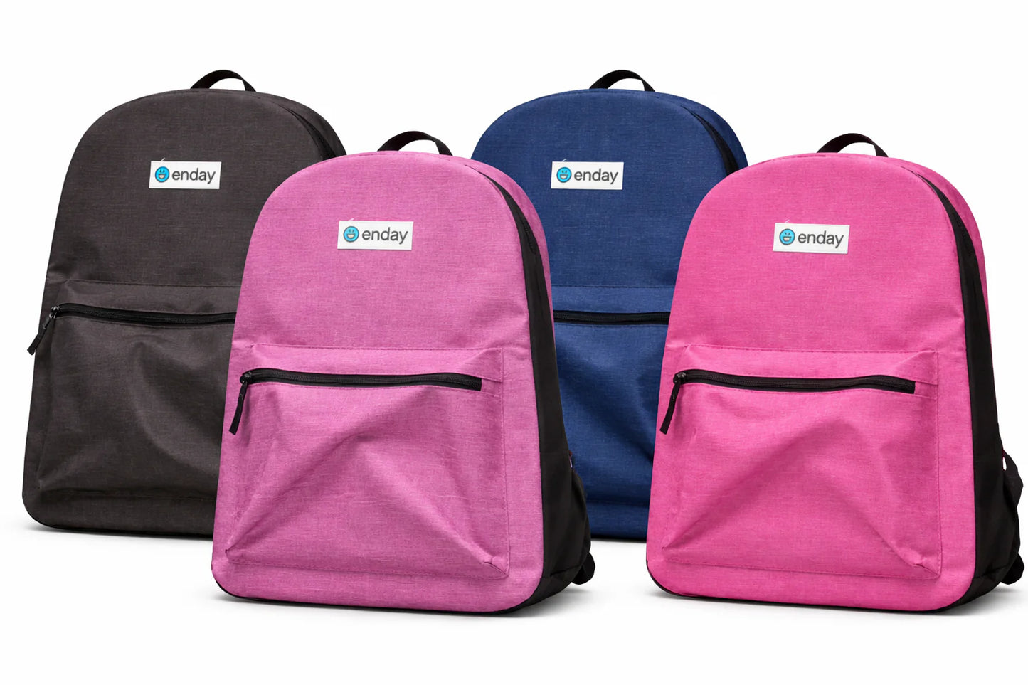 17" School Backpack, Black Purple Blue Pink