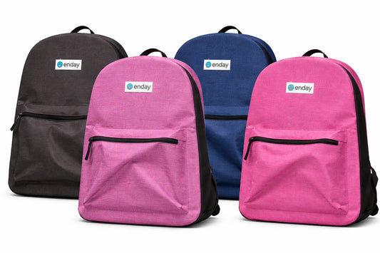 17" School Backpack, Black Purple Blue Pink
