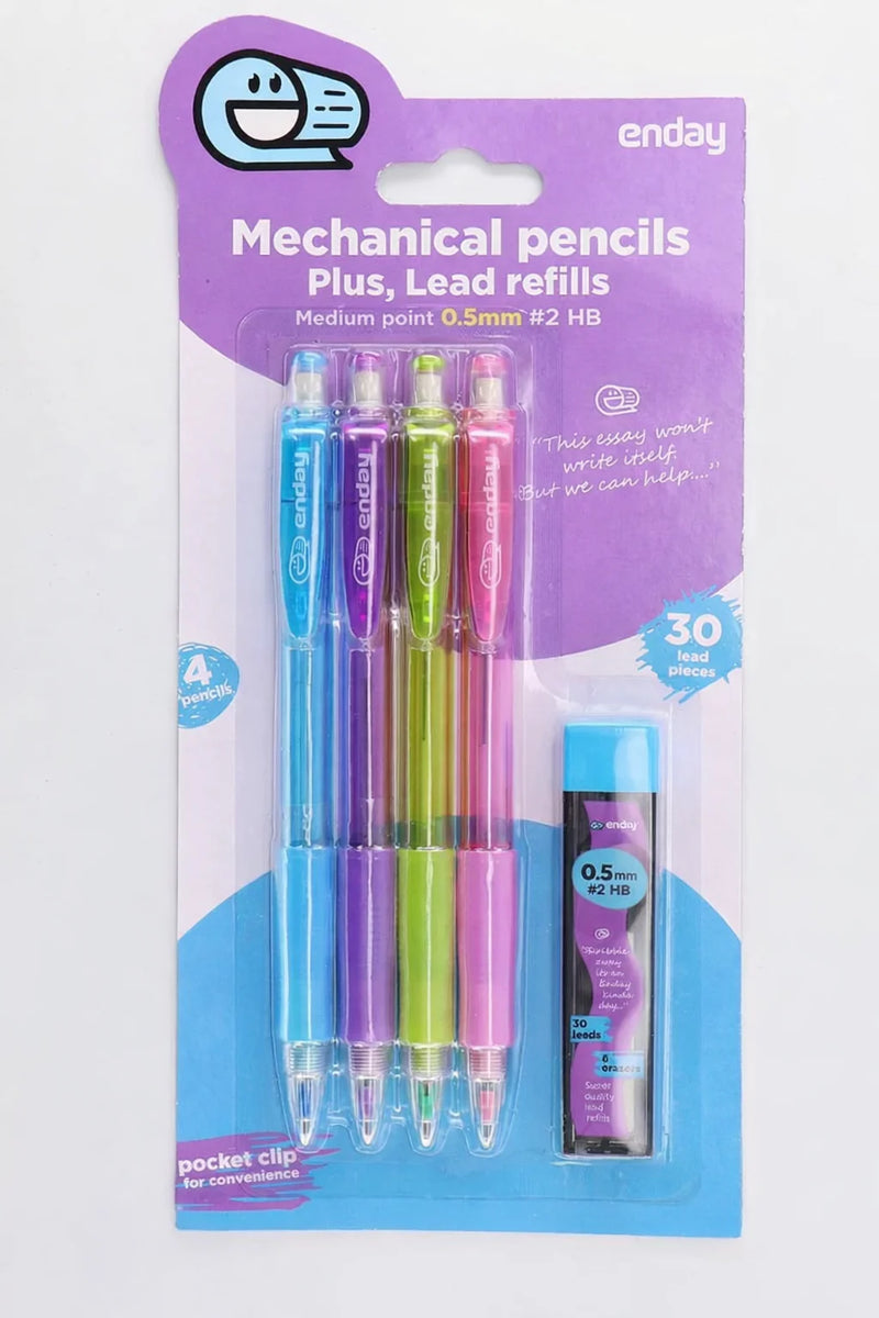 Premium 4 Mechanical Pencil And Lead Tube 0.5 Mm