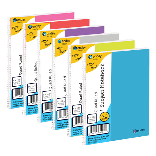 Spiral Notebook 1-Subject Quad-Ruled 70 Ct. 4-1"