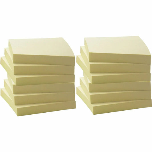 Yellow Stick-On Notes 3" X 3" 100 Ct. (12/Pads)