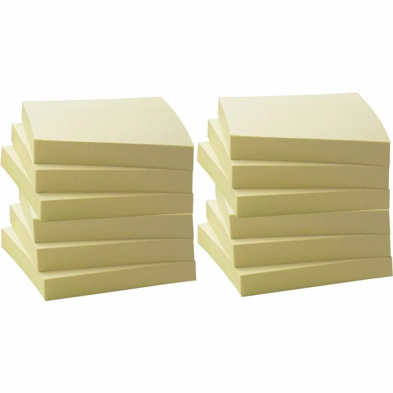 Yellow Stick-On Notes 3" X 3" 100 Ct. (12/Pads)