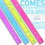 Emraw 12 inches Jeweltones Color Ruler - Designed in Blue, Pink, Green and Orange â€“ Great for School, Home, & Office - 8 Pieces