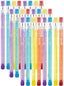 Enday Stackable Pencils in Dazzling, 8 PC Translucent Multi Point Push Fun Pencils with Matching Erasers, Stacking Point Lead Pencil for School Office Kids Teacher,