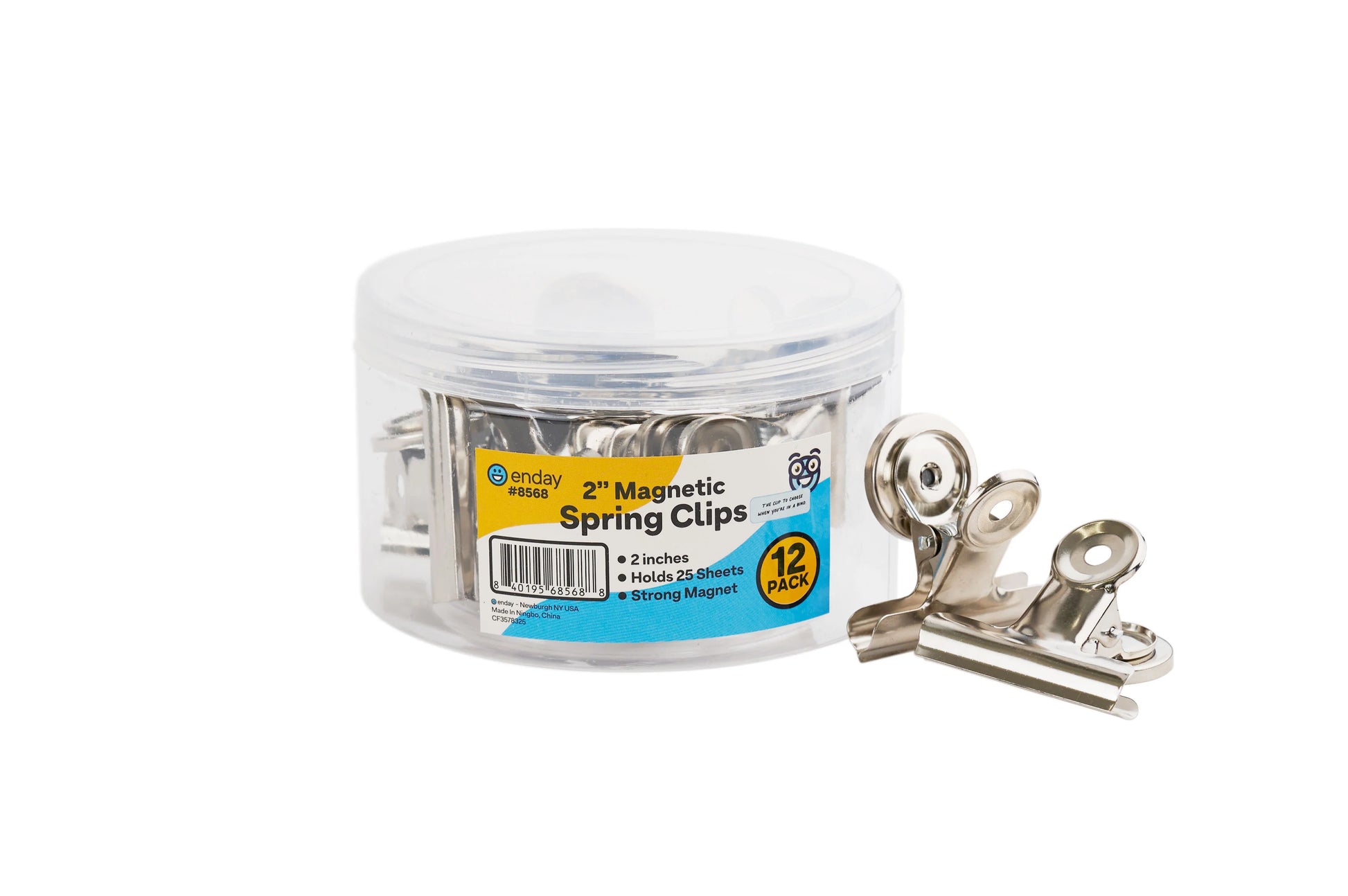 Magnetic Spring Clips, 2", 12 Pack