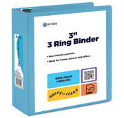 3″ Slant-D Ring View Binder With 2 Pockets