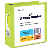 3″ Slant-D Ring View Binder With 2 Pockets