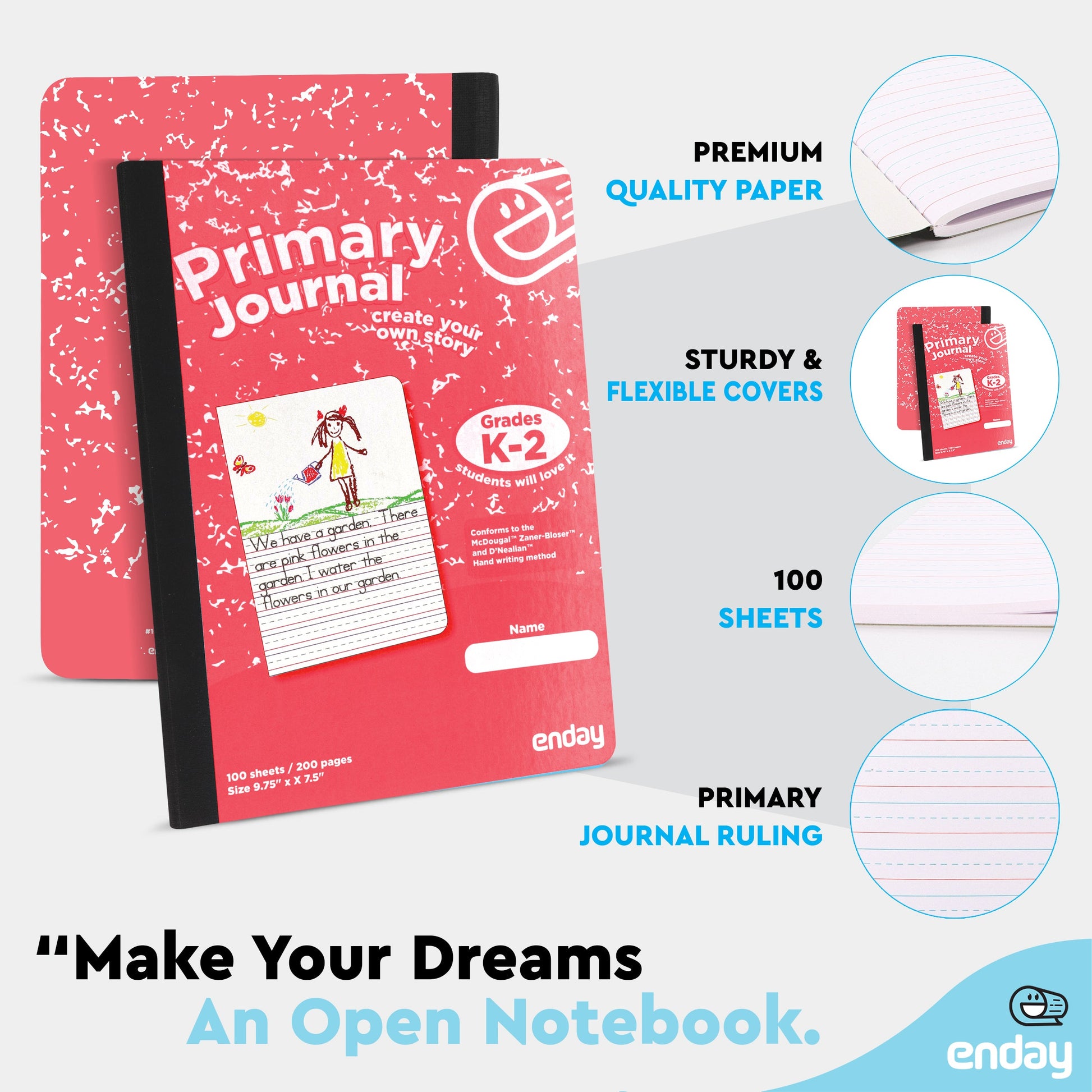 Primary Journal Notebooks - Red – Enday
