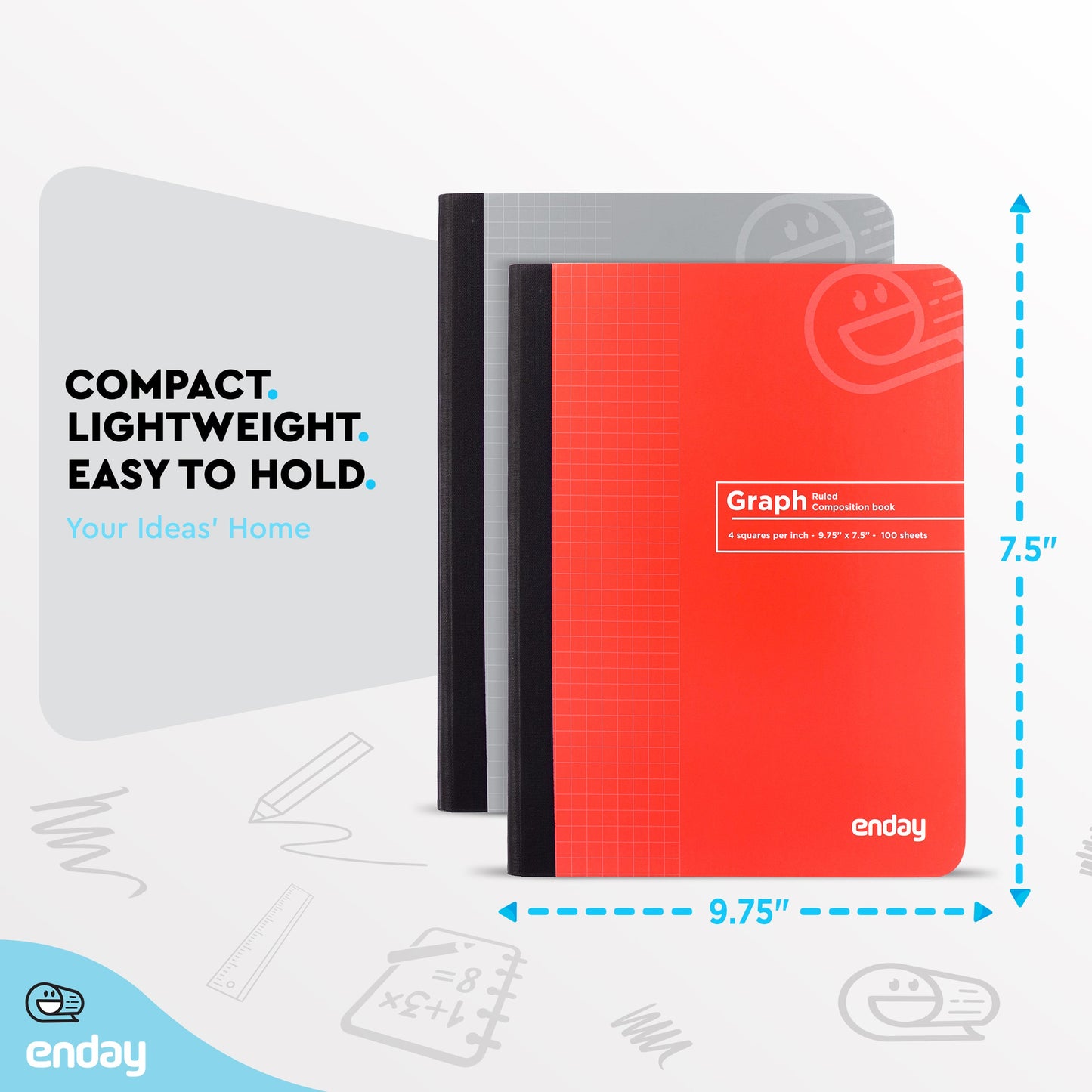 Composition Notebooks Graph Ruled - Red