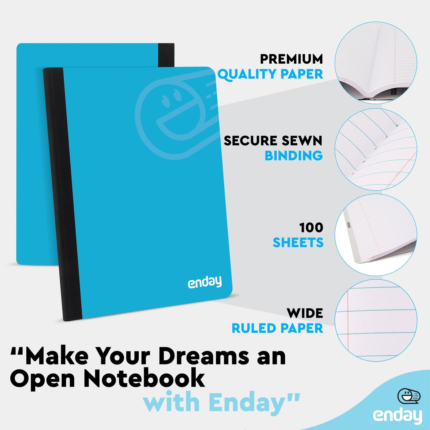 Composition Notebooks Wide Ruled - Blue