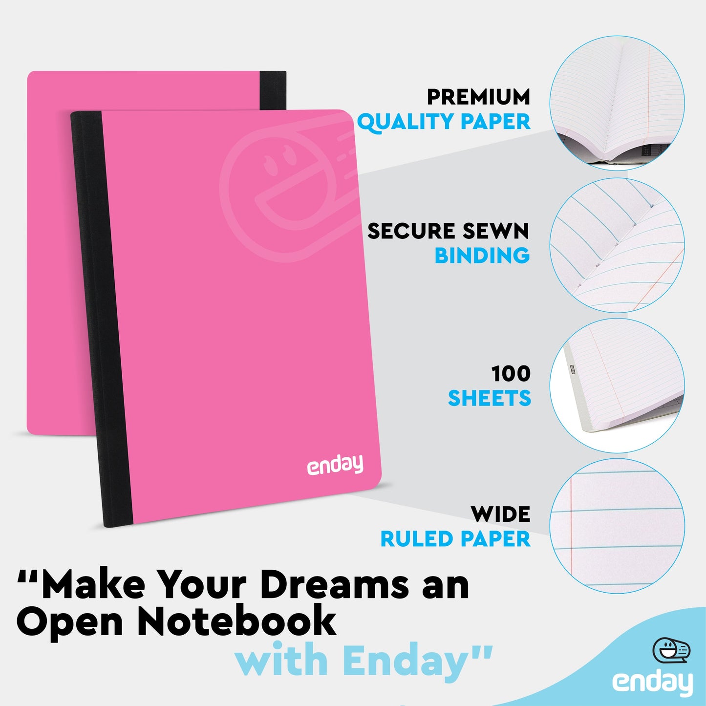 Composition Notebooks Wide Ruled - Pink