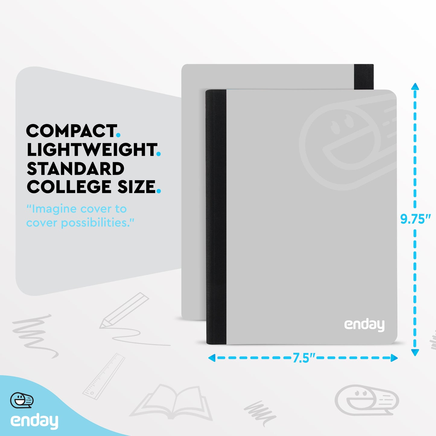 Composition Notebooks College Ruled - Grey