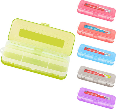 8" Bright Color Double Deck Organizer Box green