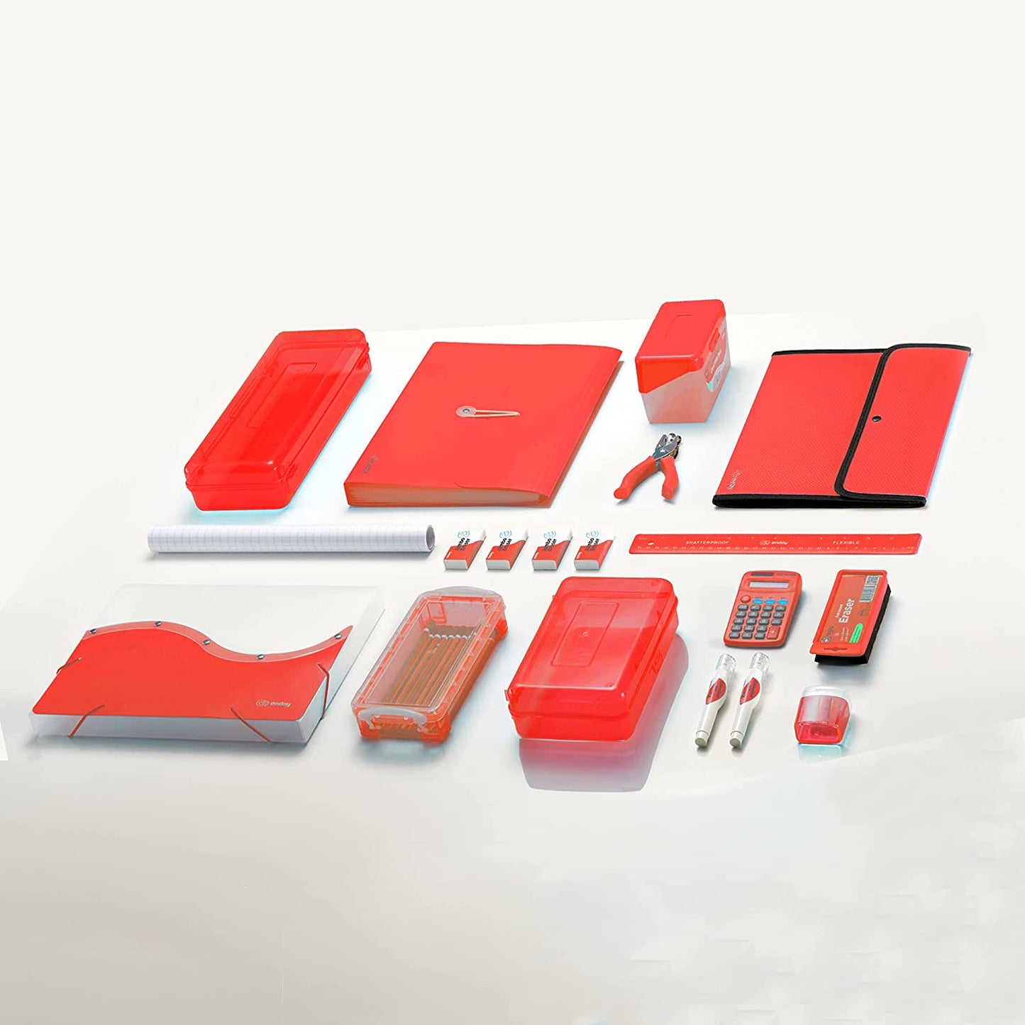 3" X 5" Index Card Case Holds 5 Tab Dividers - Red