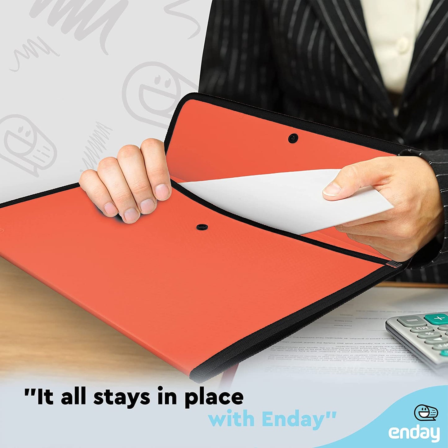 Square Flap Letter Size Document Holder red