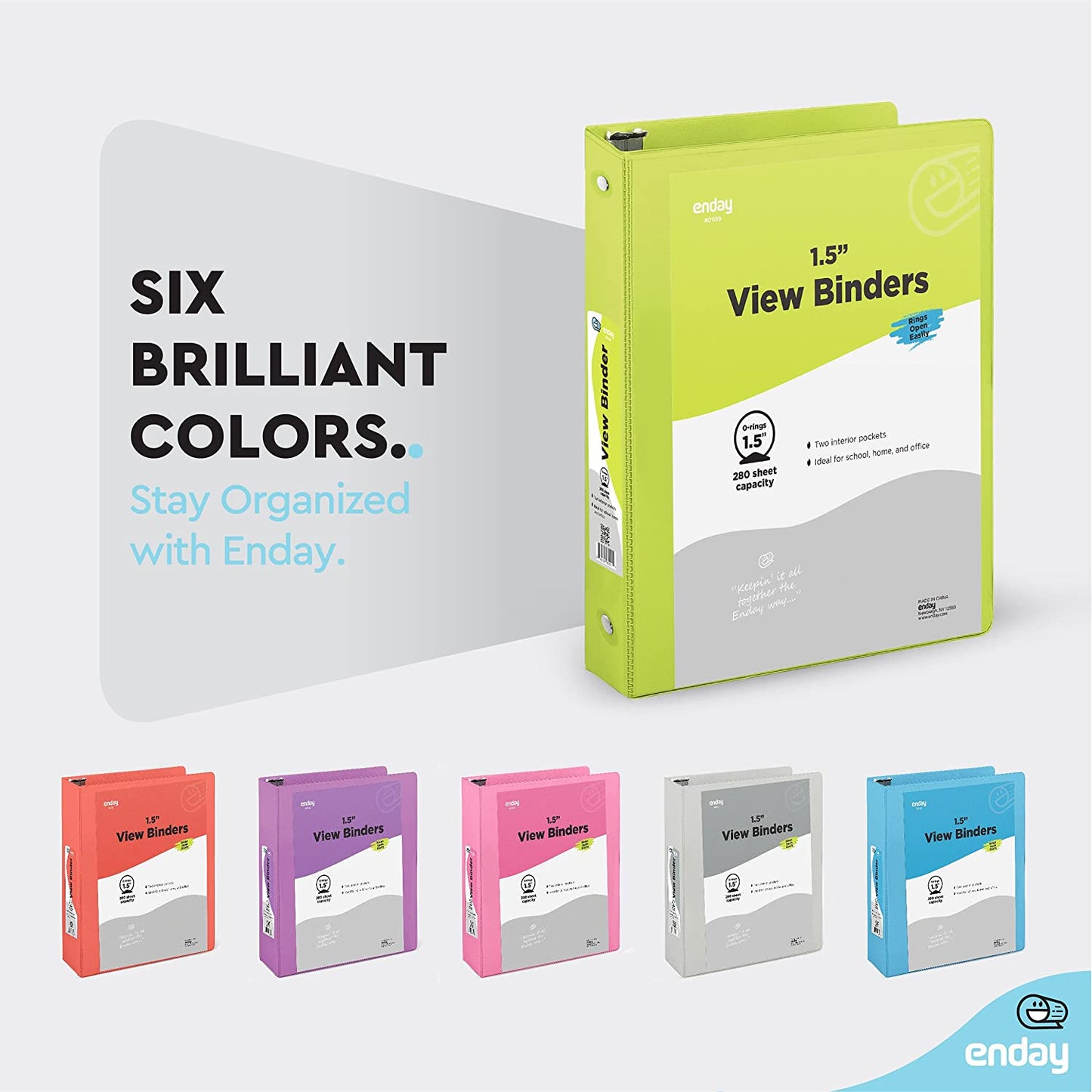 1.5" 3-Ring View Binder w/ 2-Pockets green