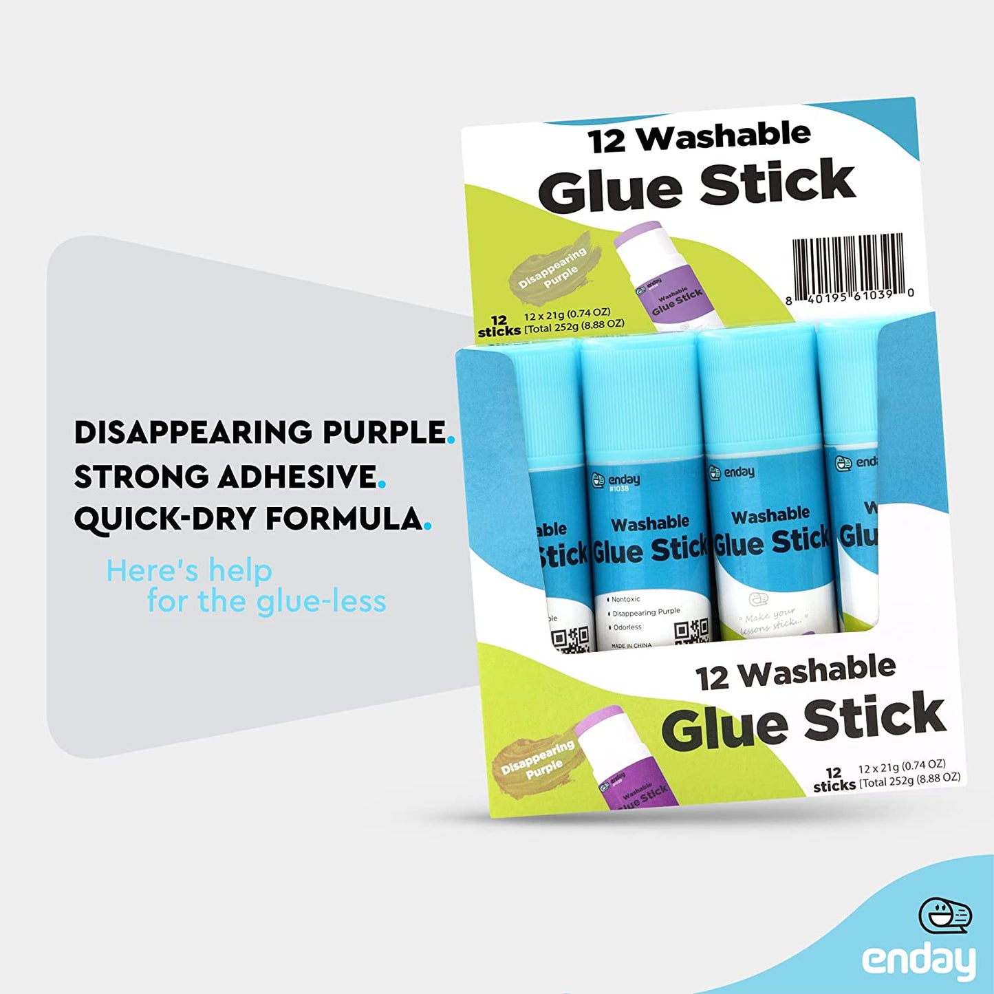 Glue Stick Washable Disappearing Purple 0.7 oz (21g) 12 box