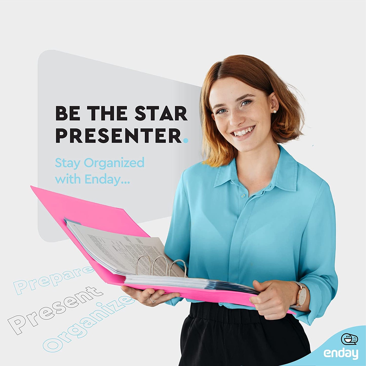 2" Slant-D Ring View Binder w/ 2 Pockets pink