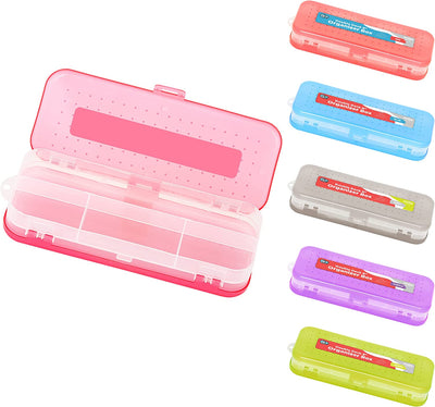 8" Bright Color Double Deck Organizer Box pink
