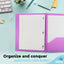 plastic Solid Color 2-Pockets Poly Portfolio w/ 3 Prongs purple