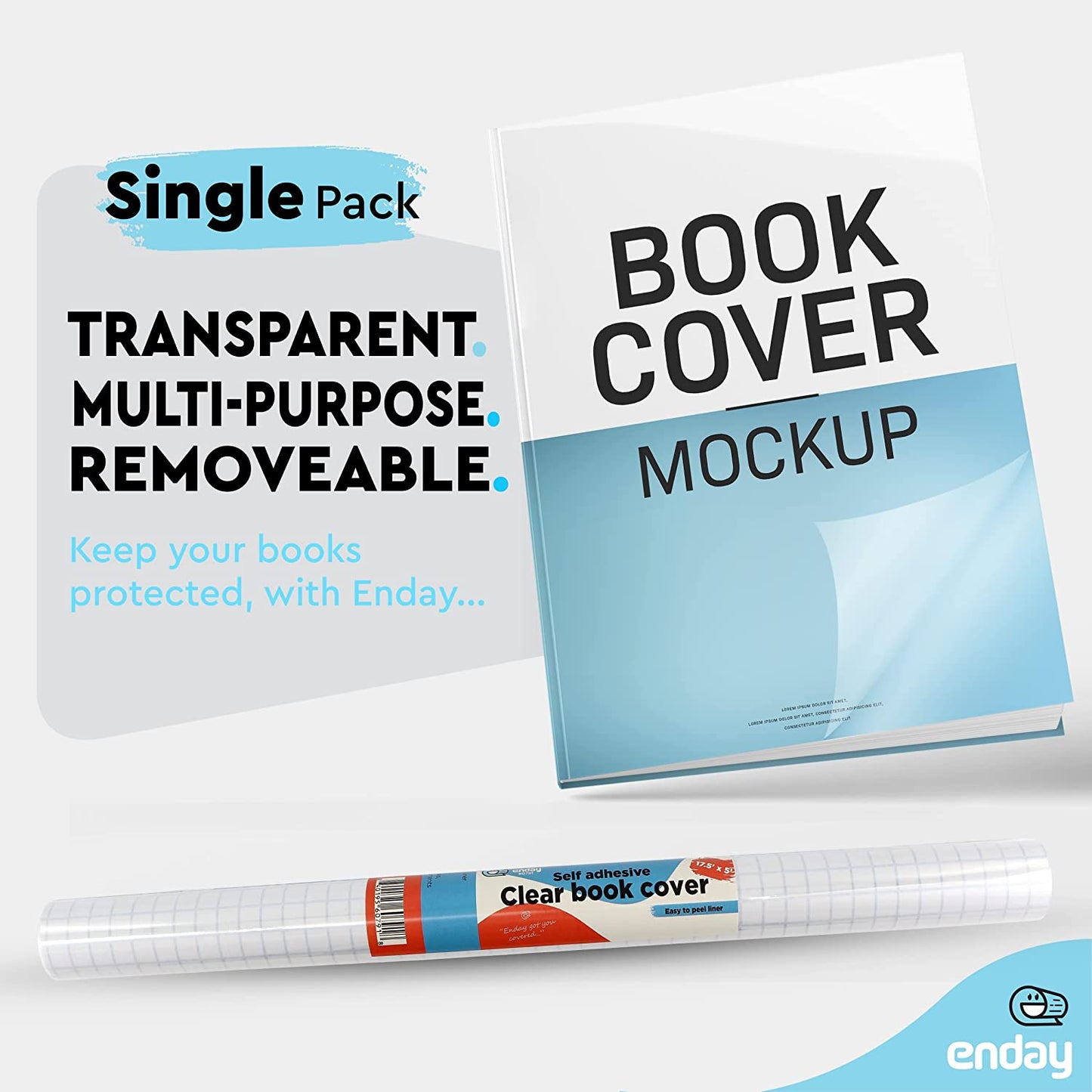 17.5" X 1.5 Yard Clear Self Adhesive Book Cover