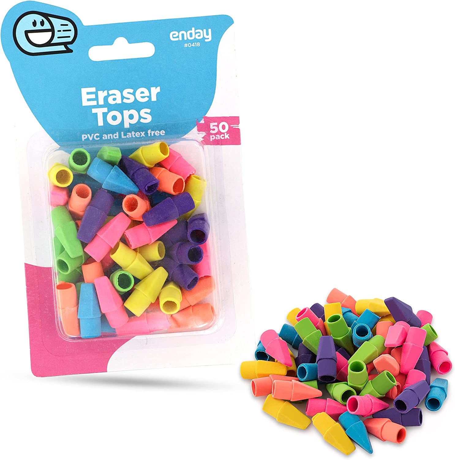 Enday Pencil Erasers Bulk Drawing Rubber Eraser Beveled Large Pink