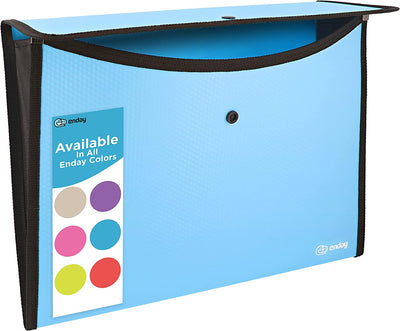 Square Flap Letter Size Document Holder 13” x 9.4” and can expand 2.5” with Snap Button - Blue