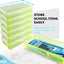 stackable plastic pencil case green
