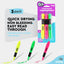 Desk Style Fluorescent Highlighter w/ Cushion Grip (3/Pack)