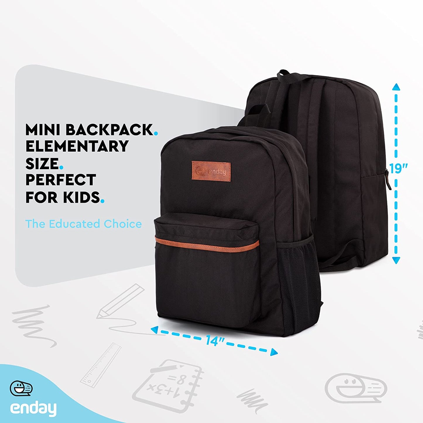 Adjustable Shoulder Strap Backpack - Black