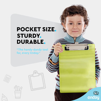 Memo Size Plastic Clipboard w/ Low Profile Clip green