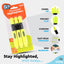 Yellow Desk Style Fluorescent Highlighters with Cushion Grip (3/Pack)