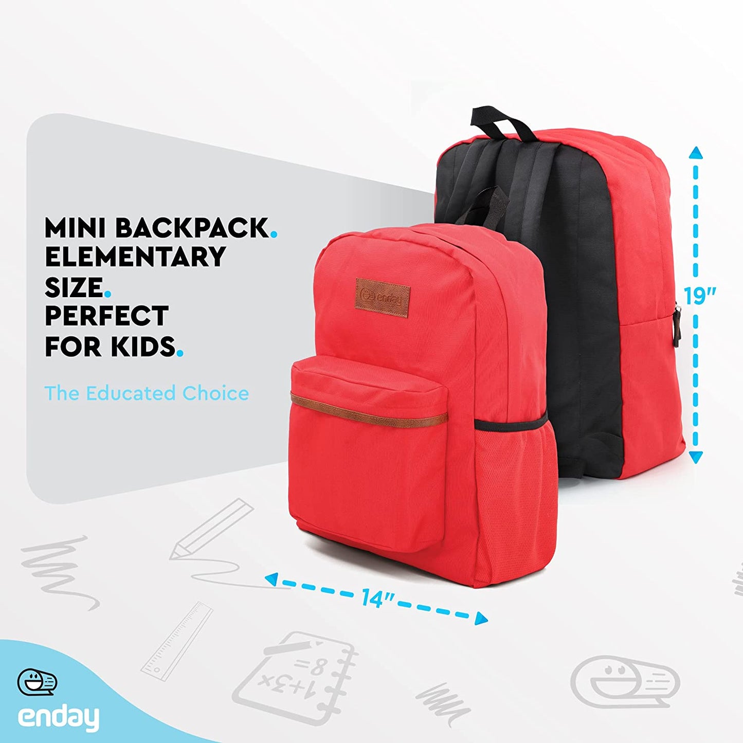 Adjustable Shoulder Strap Backpack - Red