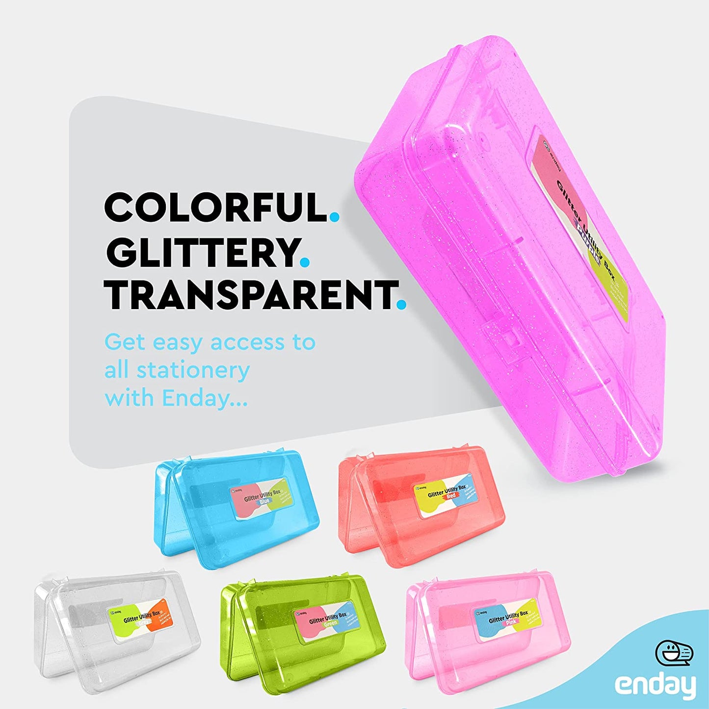Glitter Bright Color Multipurpose Utility Box purple