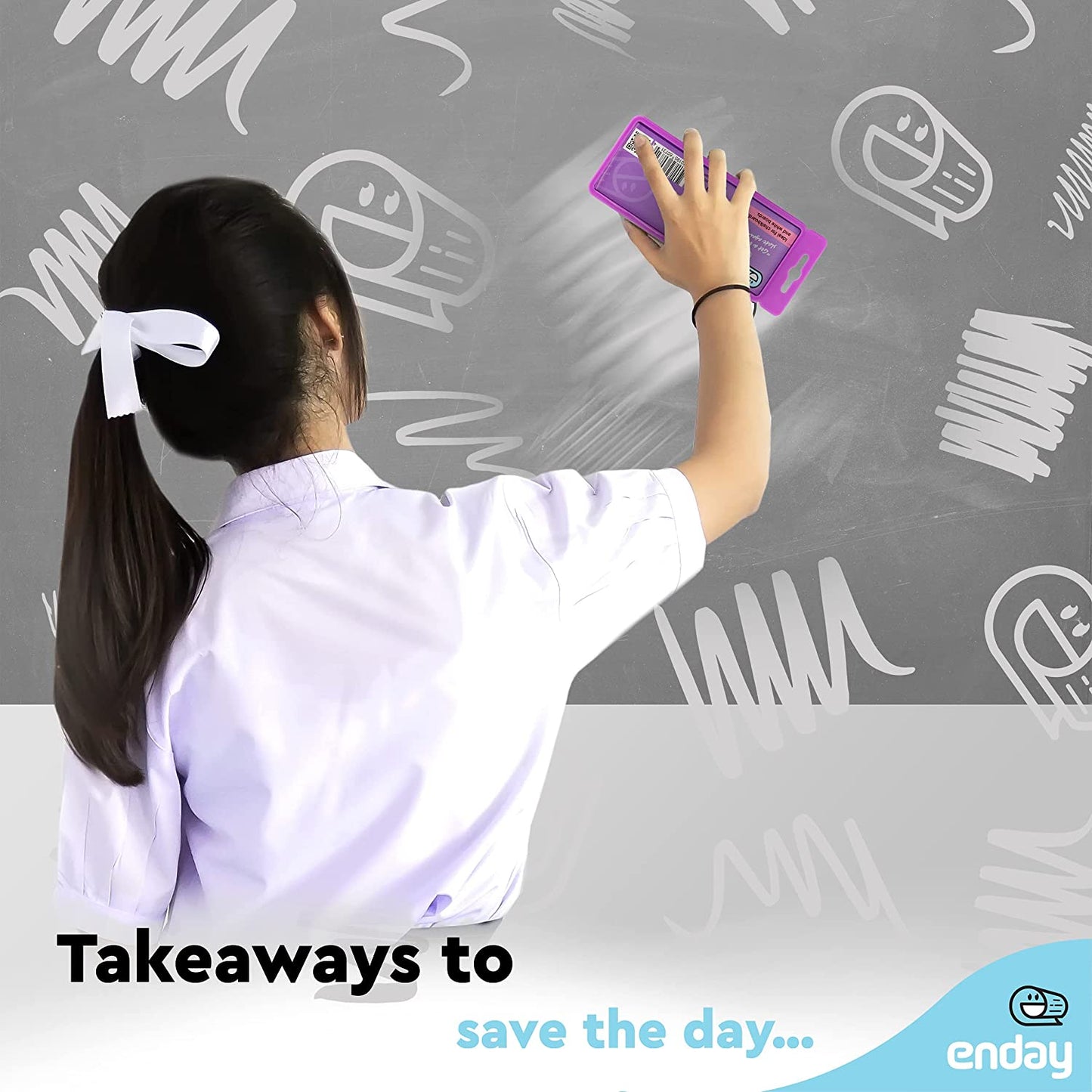 Felt Chalkboard/Whiteboard Eraser w/ Hanger - Purple