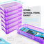 stackable plastic pencil case purple