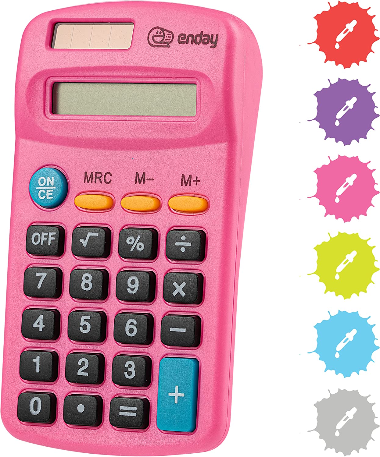 8-Digit Dual Power Pocket Size Calculator pink