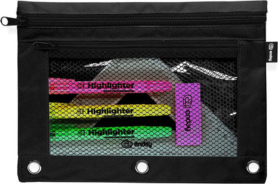 Pencil Box, Plastic Double Deck Pencil Case with 7 Compartments - By Enday